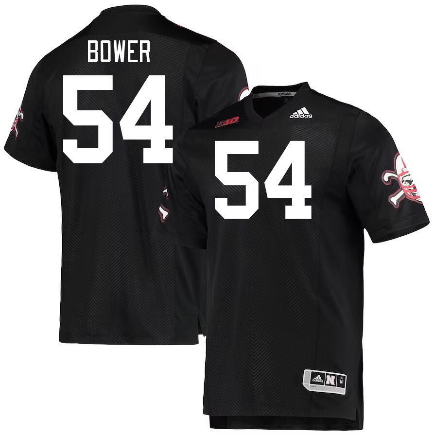 Men #54 Jacob Bower Nebraska Cornhuskers College Football Jerseys Stitched Sale-Black